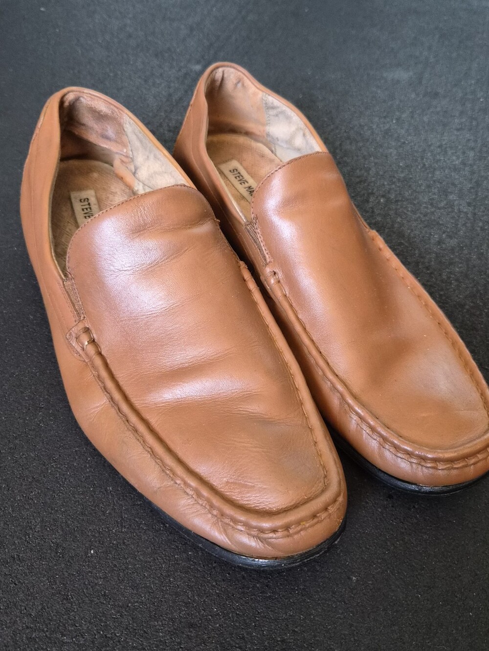 Steve Madden Brown Leather Slip-On Loafers
